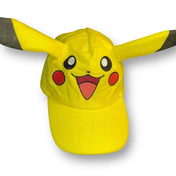 Pokemon Pikachu Youth Baseball Hat Cap Kid Hat 3D Face Ear Child Boy Girl Yellow - Picture 10 of 11